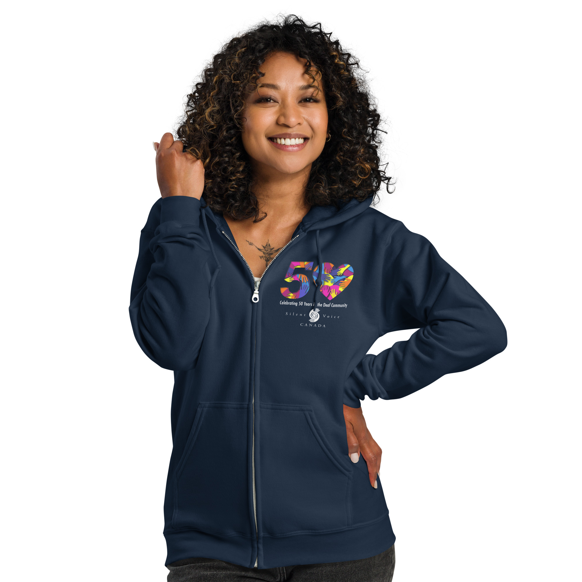 50th Anniversary – Unisex Zip-up Hoodie (dark) - Image 2